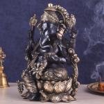 Ganesha Black Edition Brass Statue - 12" Height | Handcrafted Pure Brass Idol